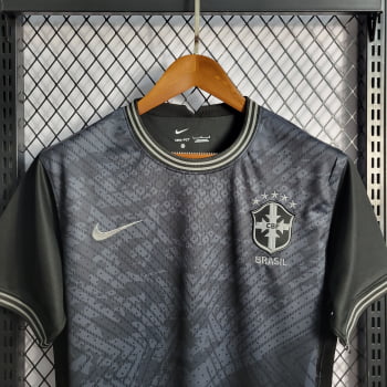 Camisa da Seleção Brasileira 2022 Versão Torcedor Ed. Especial Preto/camuflado + Personalização Grátis 