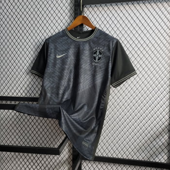Camisa da Seleção Brasileira 2022 Versão Torcedor Ed. Especial Preto/camuflado + Personalização Grátis 