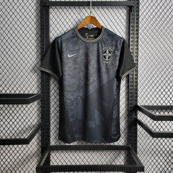 Camisa da Seleção Brasileira 2022 Versão Torcedor Ed. Especial Preto/camuflado + Personalização Grátis 