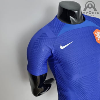 Camisa da Seleção Holandesa 2022 Versão Jogador Treino Azul + Personalização Grátis