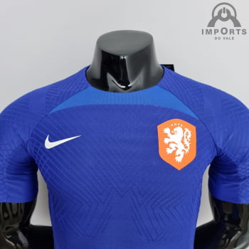 Camisa da Seleção Holandesa 2022 Versão Jogador Treino Azul + Personalização Grátis