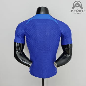 Camisa da Seleção Holandesa 2022 Versão Jogador Treino Azul + Personalização Grátis