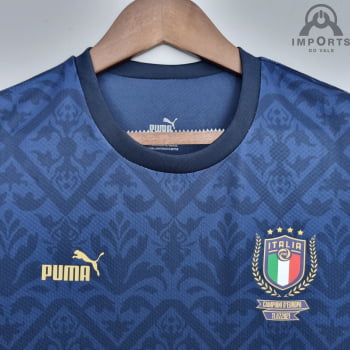 Camisa da Seleção Italiana 2022 Campeão Europa League Versão Torcedor + Personalização Grátis - Azul Royal