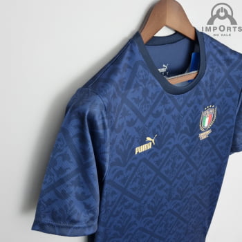 Camisa da Seleção Italiana 2022 Campeão Europa League Versão Torcedor + Personalização Grátis - Azul Royal