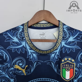 Camisa da Seleção Italiana 2022 Edição Versace Versão Torcedor + Personalização Grátis