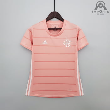 Camisa Flamengo 21/22 Ed. Especial Outubro Rosa Versão Feminina + Personalização Grátis