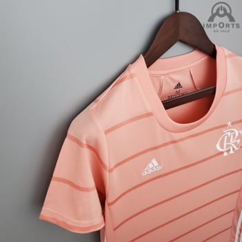 Camisa Flamengo 21/22 Ed. Especial Outubro Rosa Versão Feminina + Personalização Grátis