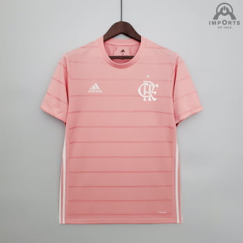 Camisa Flamengo 21/22 Ed. Especial Outubro Rosa Versão Torcedor + Personalização Grátis