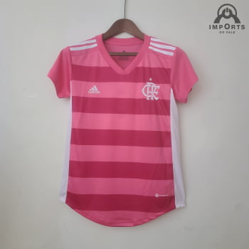 Camisa Flamengo 22/23 Versão Feminina Ed. Especial Outubro Rosa + Personalização Grátis