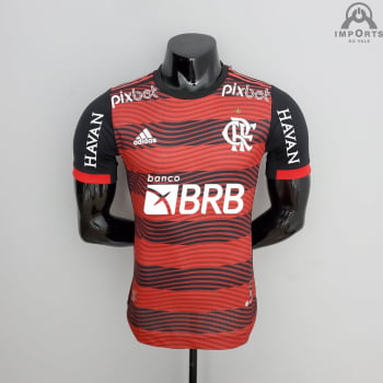 Camisa Flamengo I 22/23 Versão Jogador + Patrocínios + Personalização Grátis