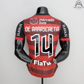 Camisa Flamengo I 22/23 Versão Jogador + Patrocínios + Personalização Grátis