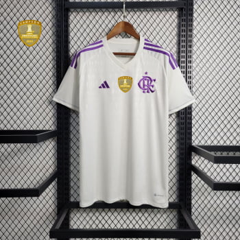 Camisa Flamengo 23/24 Goleiro + Patch Campeão Libertadores + Personalização Grátis - Branca Camisa Flamengo 23/24 Goleiro + Patch Campeão Libertadores + Personalização Grátis - Branca