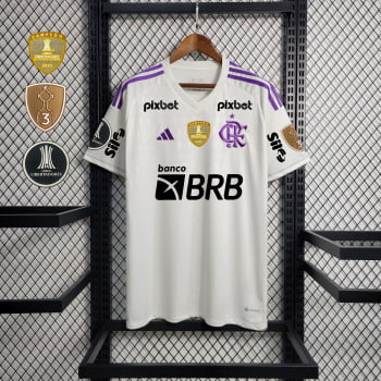 Camisa Flamengo 23/24 Goleiro + Patrocínios + Patch Libertadores + Personalização Grátis - Branca Camisa Flamengo 23/24 Goleiro + Patrocínios + Patch Libertadores + Personalização Grátis - Branca