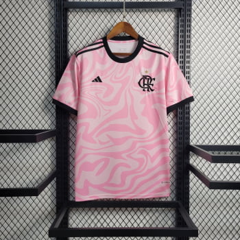 Camisa Flamengo 23/24 Versão Torcedor Ed. Especial Rosa + Personalização Grátis Camisa Flamengo 23/24 Versão Torcedor Ed. Especial Rosa + Personalização Grátis