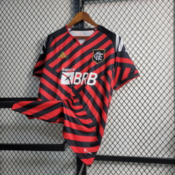 Camisa Flamengo 23/24 Versão Torcedor Ed. Especial Rubro Negra Listrada + Personalização Grátis