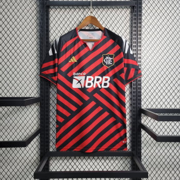 Camisa Flamengo 23/24 Versão Torcedor Ed. Especial Rubro Negra Listrada + Personalização Grátis Camisa Flamengo 23/24 Versão Torcedor Ed. Especial Rubro Negra Listrada + Personalização Grátis