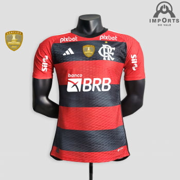 Camisa Flamengo I 23/24 Versão Jogador + Patrocínios + Patchs + Personalização Grátis