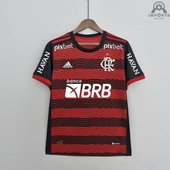Camisa Flamengo I 22/23 Versão Torcedor + Patrocínios + Personalização Grátis