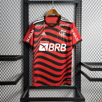 Camisa Flamengo III 22/23 Versão Torcedor + Patrocínios + Patch Brasileirão + Patch do Estado + Personalização Grátis 