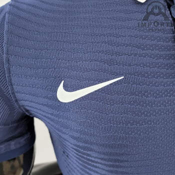 Camisa Gola Polo da Seleção Francesa 2022 Clássica Versão Jogador - Azul
