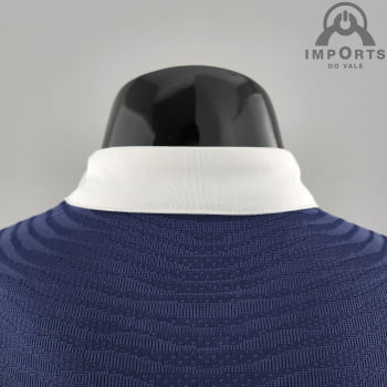 Camisa Gola Polo da Seleção Francesa 2022 Clássica Versão Jogador - Azul