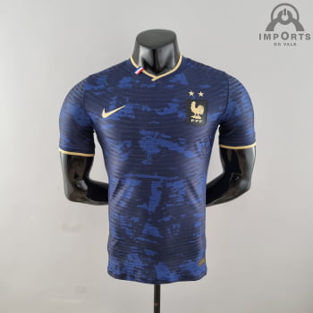 Camisa da Seleção Francesa 2022 Ed. Especial Versão Jogador Azul/Preta + Personalização Grátis - Camisa da Seleção Francesa 2022 Ed. Especial Versão Jogador Azul/Preta + Personalização Grátis -