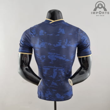 Camisa da Seleção Francesa 2022 Ed. Especial Versão Jogador Azul/Preta + Personalização Grátis -