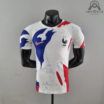 Camisa da Seleção Francesa 2022 Treino Versão Jogador + Personalização Grátis - Branca