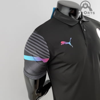 Camisa Gola Polo 22/23 Manchester City - Preta