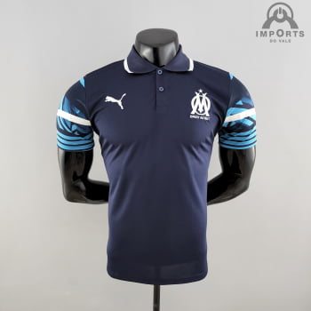 Camisa Gola Polo Olympique de Marseille 22/23 - Azul Royal
