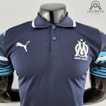 Camisa Gola Polo Olympique de Marseille 22/23 - Azul Royal