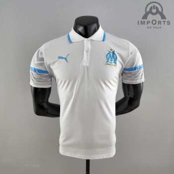Camisa Gola Polo Olympique de Marseille 22/23 - Branca