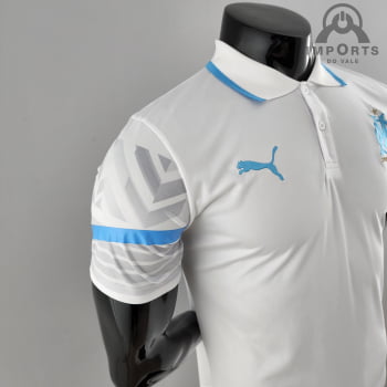 Camisa Gola Polo Olympique de Marseille 22/23 - Branca