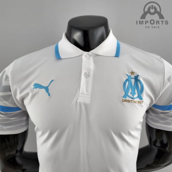 Camisa Gola Polo Olympique de Marseille 22/23 - Branca