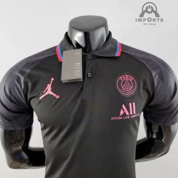 Camisa Gola Polo 22/23 Paris Saint-Germain - Preta