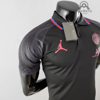 Camisa Gola Polo 22/23 Paris Saint-Germain - Preta