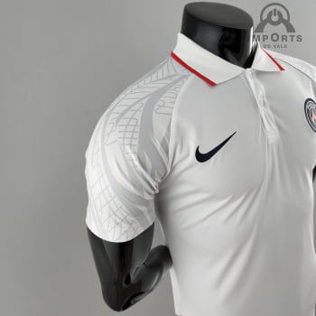 Camisa Gola Polo 22/23 Paris Saint-Germain Pré-jogo - Branca