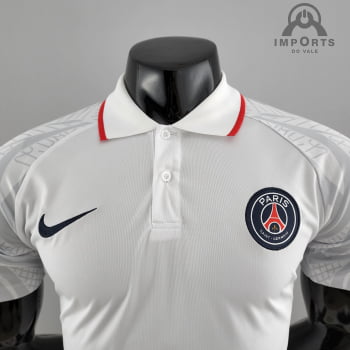 Camisa Gola Polo 22/23 Paris Saint-Germain Pré-jogo - Branca