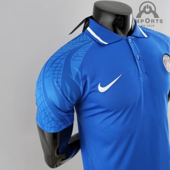 Camisa Gola Polo 22/23 Paris Saint-Germain (PSG) - Azul
