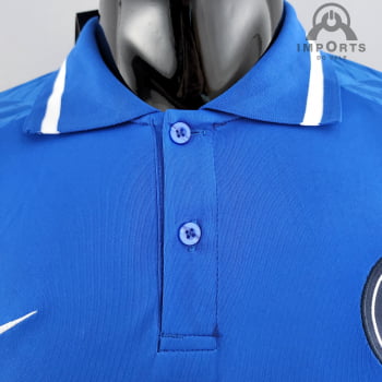 Camisa Gola Polo 22/23 Paris Saint-Germain (PSG) - Azul