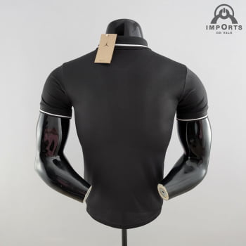 Camisa Gola Polo 22/23 Paris Saint-Germain Ed. Jordan - Preta Holográfica