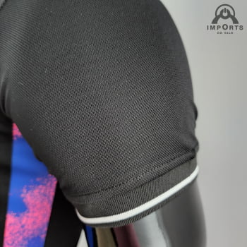 Camisa Gola Polo 22/23 Paris Saint-Germain Ed. Jordan - Preta Holográfica
