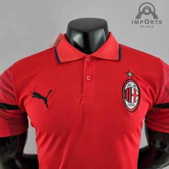 Camisa Gola Polo Milan 22/23 - Vermelha