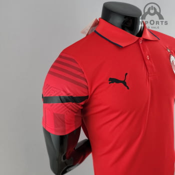 Camisa Gola Polo Milan 22/23 - Vermelha