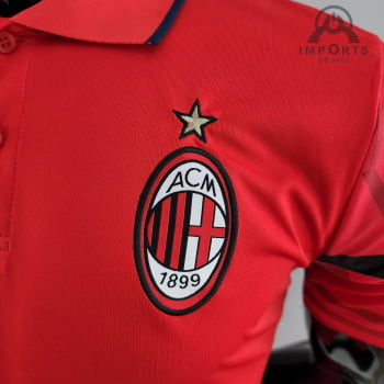 Camisa Gola Polo Milan 22/23 - Vermelha