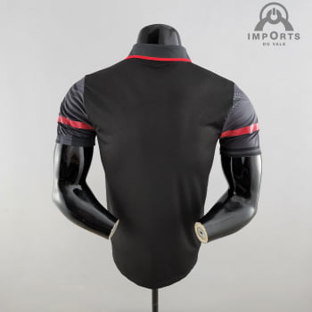 Camisa Gola Polo Milan 22/23 - Preta