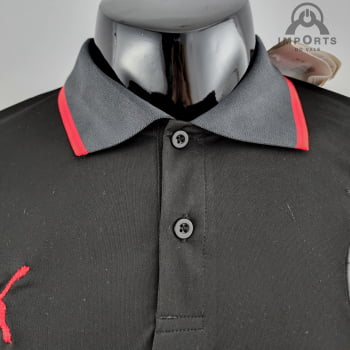 Camisa Gola Polo Milan 22/23 - Preta
