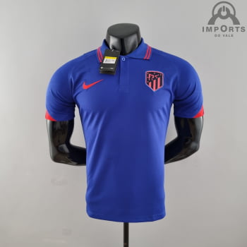 Camisa Atlético de Madrid 21/22 Gola Polo Azul Camisa Atlético de Madrid 21/22 Gola Polo Azul