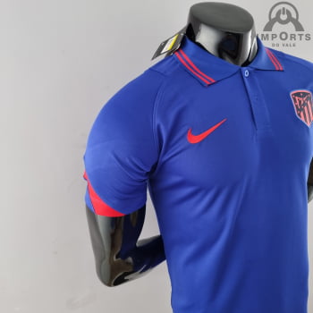 Camisa Atlético de Madrid 21/22 Gola Polo Azul