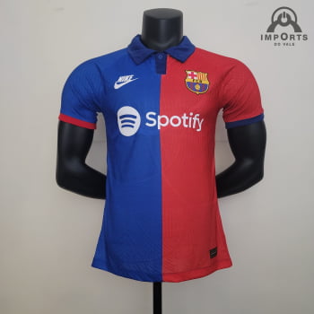 Camisa Barcelona 23/24 Versão Jogador Gola Polo - Azul/vermelho Camisa Barcelona 23/24 Versão Jogador Gola Polo - Azul/vermelho